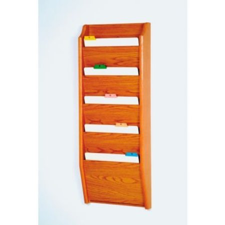 WOODEN MALLET 5 Pocket Chart Holder - Medium Oak CH14-5MO